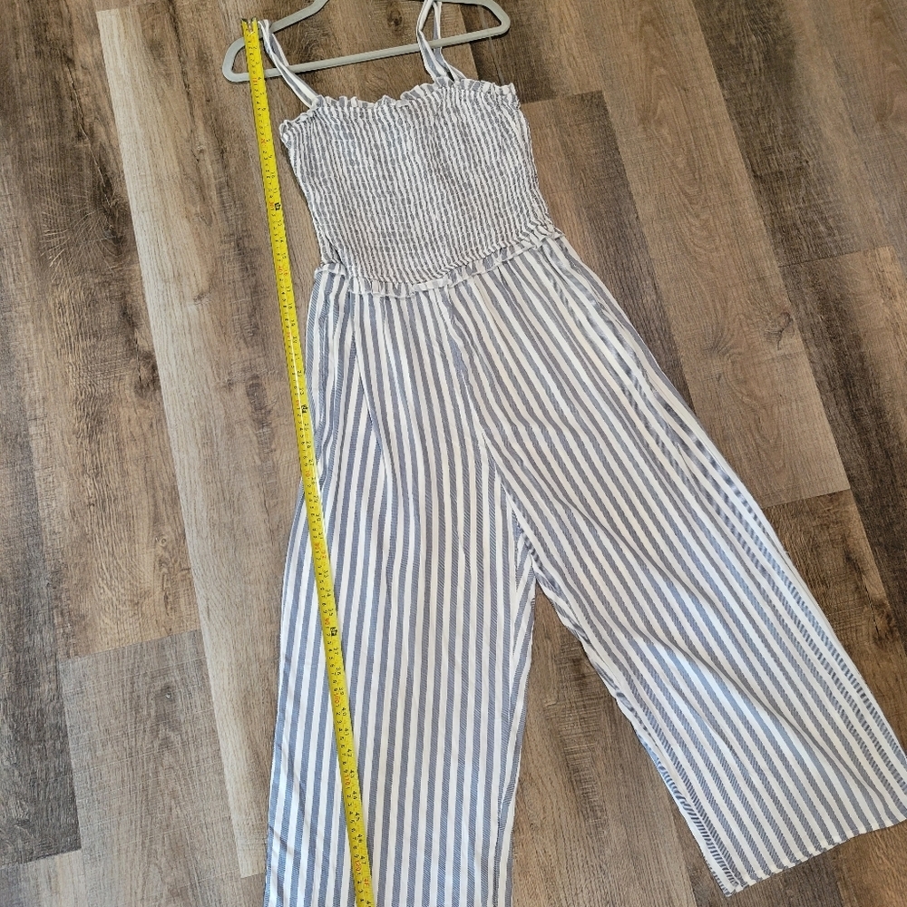 Speechless Blue and White Striped Jumpsuit with Spaghetti Straps - Picture 8 of 12